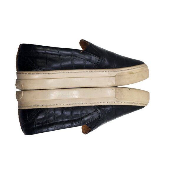 Soludos Leather Embossed Croc Bondi Platform Sneakers Black Size 10 - Picture 10 of 11